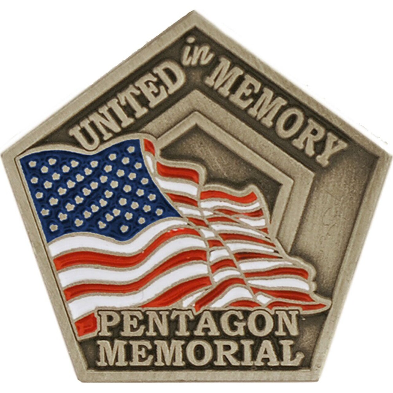 Eagle Emblems Pin-Usa, 911, Pentagon Mem. &#x22;United In Freedom&#x22; (1&#x22;)